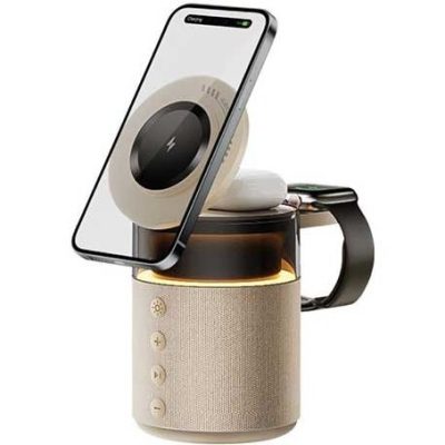 شارژر وایرلس و اسپیکر گرین لاین Green Lion 5 in 1 Wireless Charger