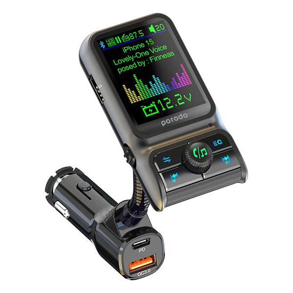 شارژر-فندکی-خودرو-دو-پورت-پرودو-مدل-Porodo-Dual-Port-Car-Charger-FM-Transmitter